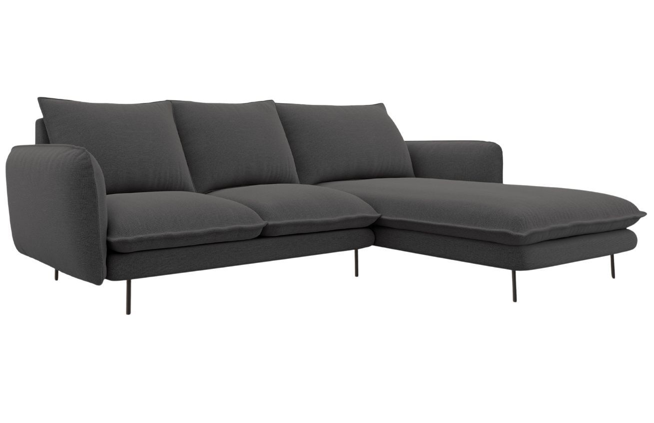 Cosmopolitan Design Tmavě šedá čalouněná rohová pohovka Vienna 225 cm