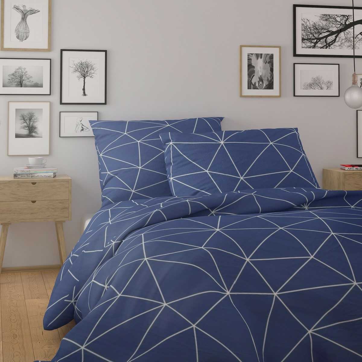 Kvalitex Bavlněné povlečení Nordic Grid modrá