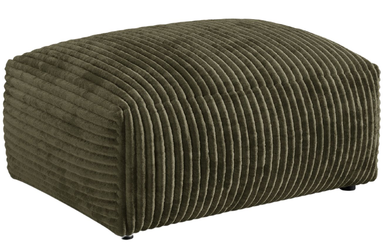 Micadoni Zelená manšestrová podnožka Martina 95 x 65 cm