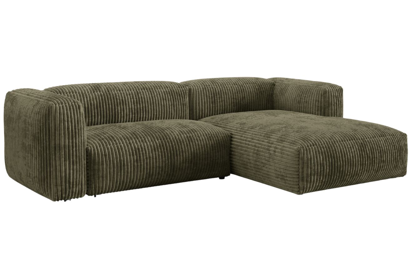 Micadoni Zelená manšestrová rohová pohovka Martina 280 cm