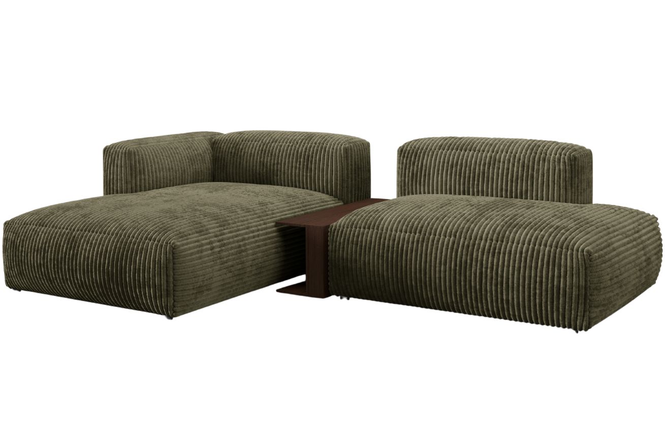 Micadoni Zelená manšestrová rohová pohovka Martina 285 cm