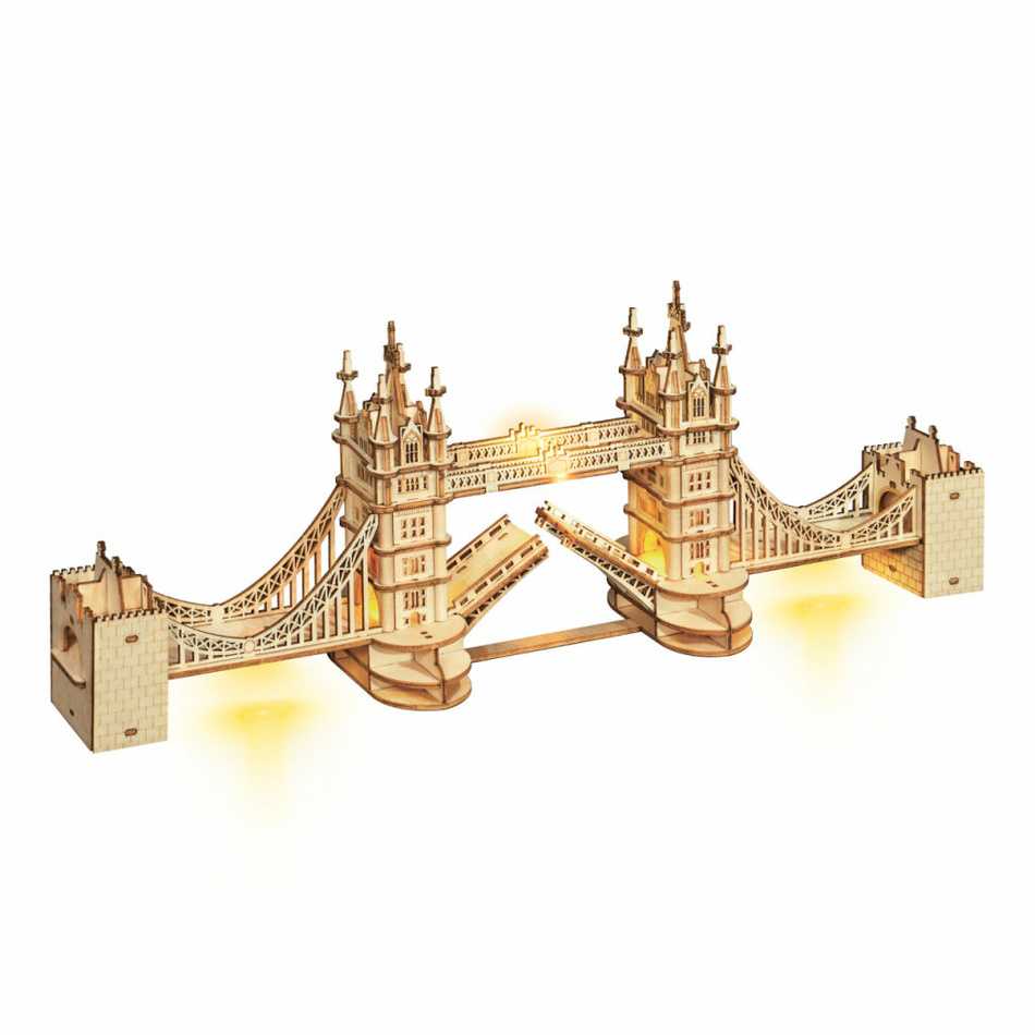 RoboTime dřevěné 3D puzzle most Tower Bridge svítící Robotime