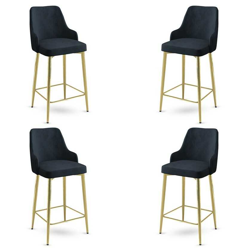 Sada barových židlí Enox Anthracite and Gold