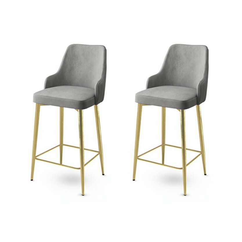 Sada barových židlí Enox Grey and Gold