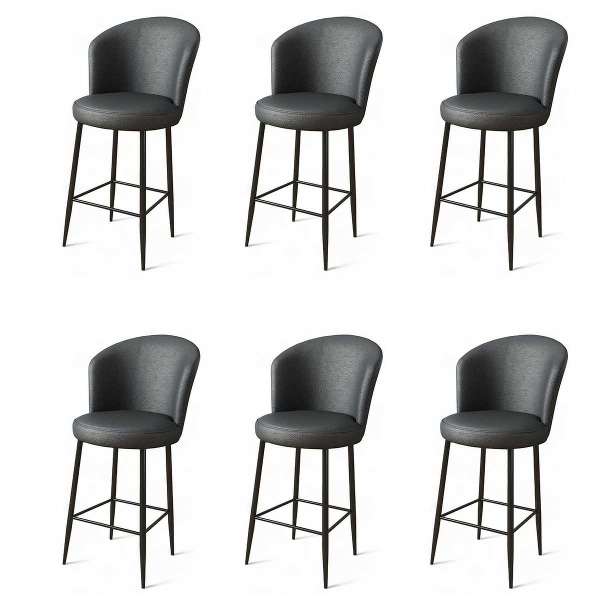 Sada barových židlí Uras Anthracite and Black