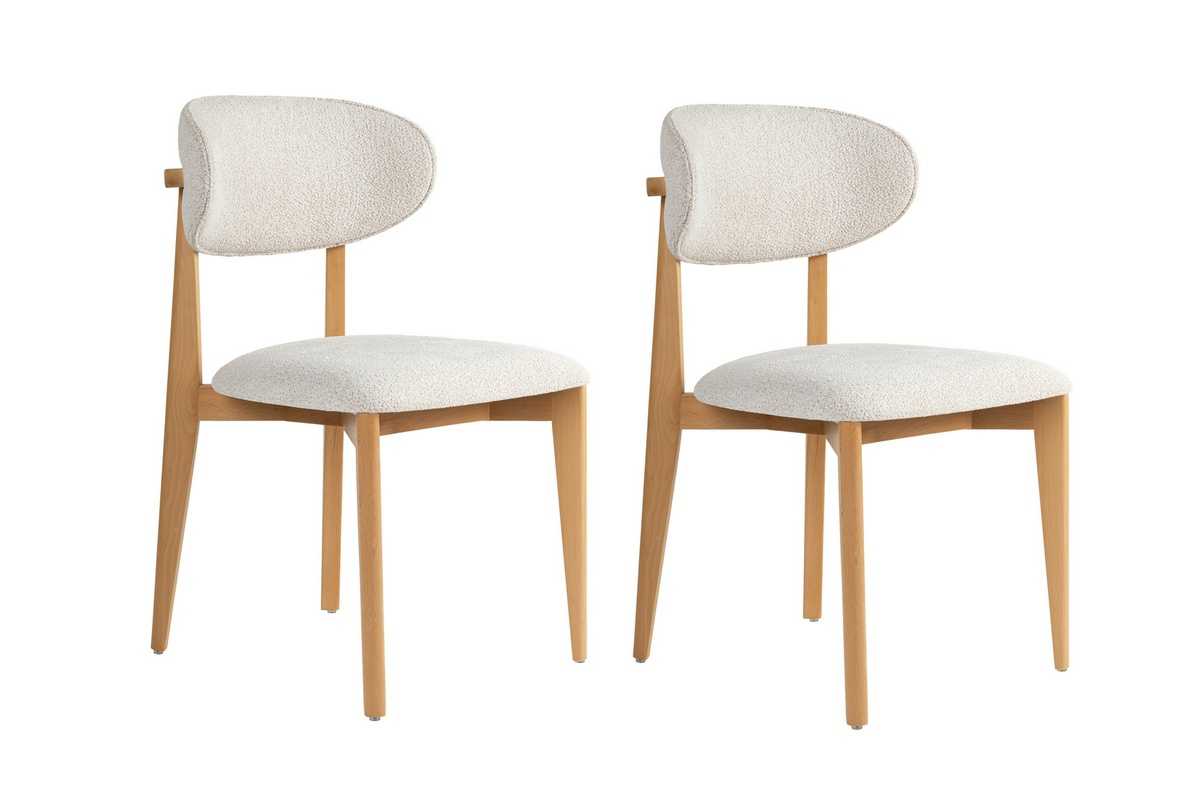 Sada jídelních židlí Lionte White and Light Oak