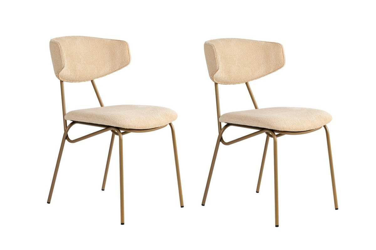 Sada jídelních židlí Nancy Beige and Gold