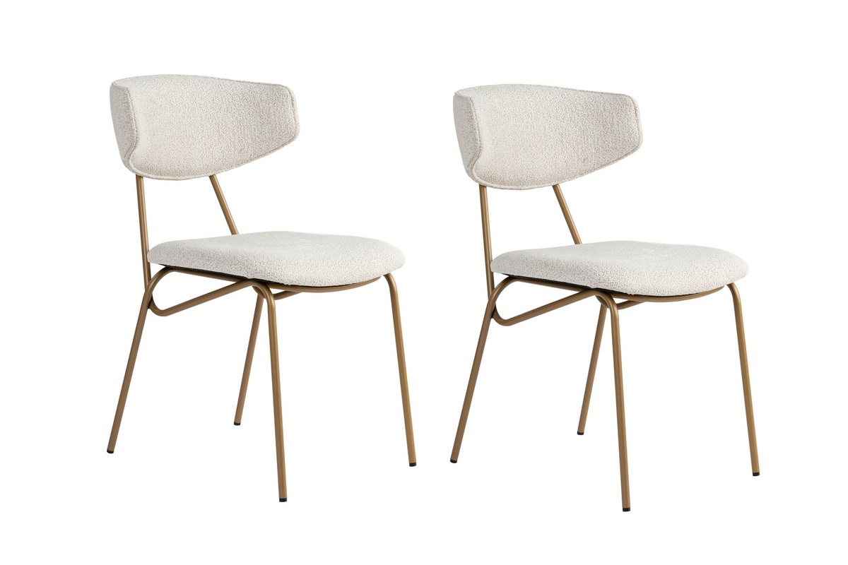 Sada jídelních židlí Nancy White and Gold