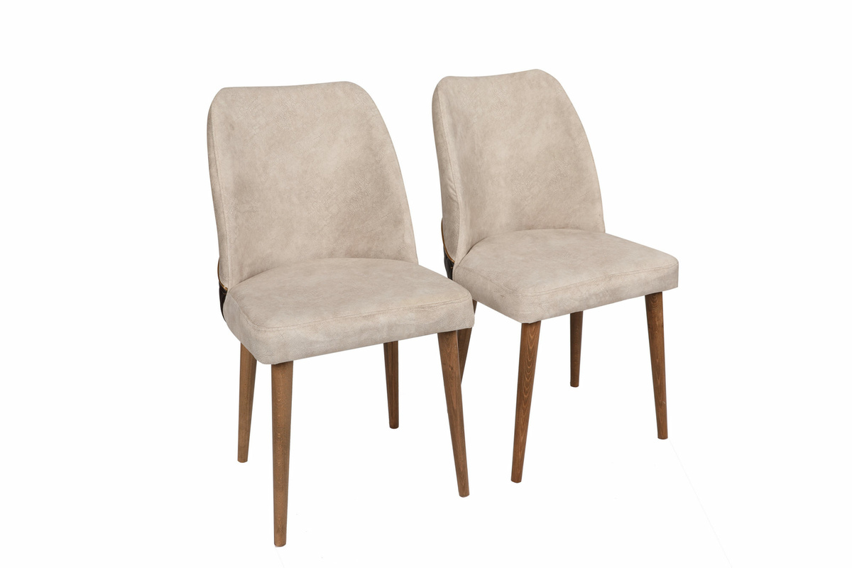 Sada jídelních židlí Nova Cream and Walnut