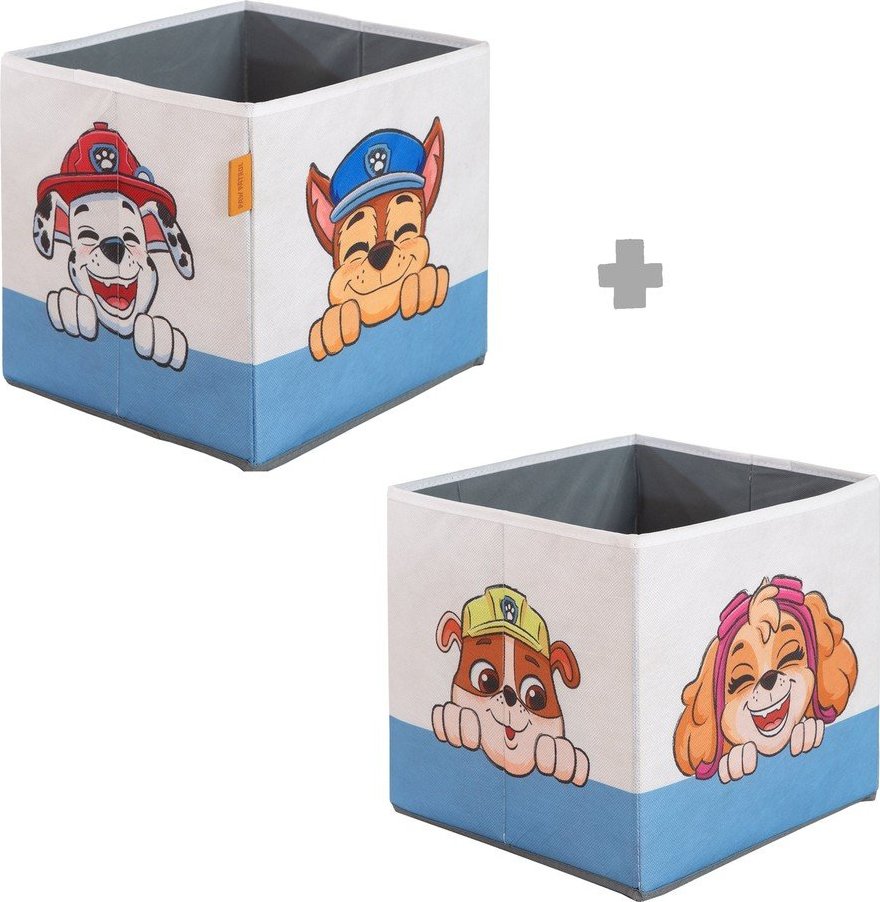Látkové dětské organizéry na hračky v sadě 2 ks 27x27x27 cm Paw Patrol – Roba