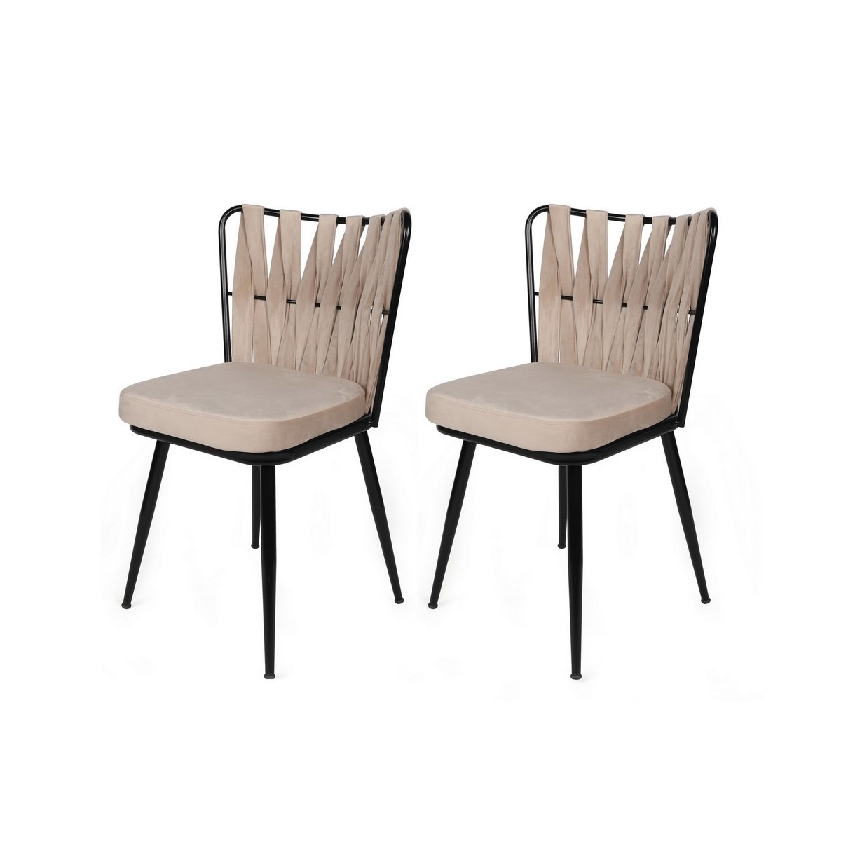 Sada jídelních židlí Kusakli Cream and Black