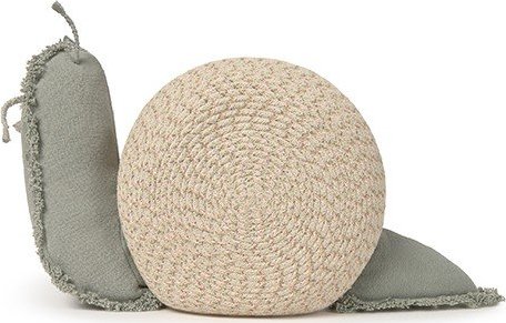 Krémový/šalvějově zelený látkový dětský koš na hračky 60x24x30 cm Big Snail – Lorena Canals