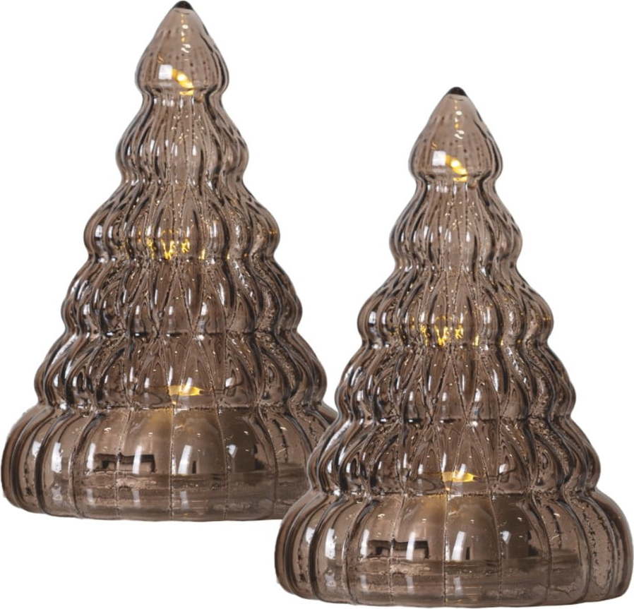 Tmavě hnědé světelné dekorace v sadě 2 ks na baterky ø 6