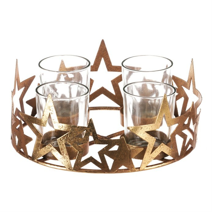 Adventní svícen se sklíčky Hvězda