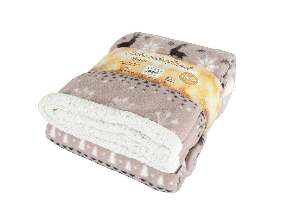 B.E.S. Petrovice Beránková deka Buffalo Vločky šedo-bílá