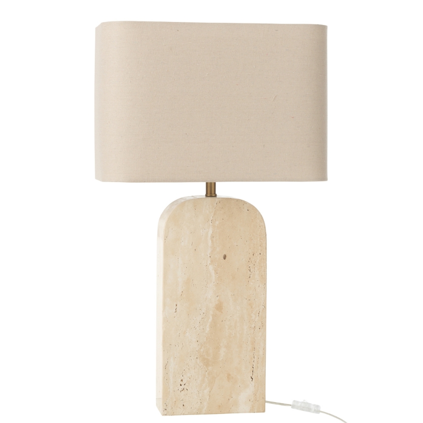 J-line Bílá kamenná stolní lampa Travertine 71 cm