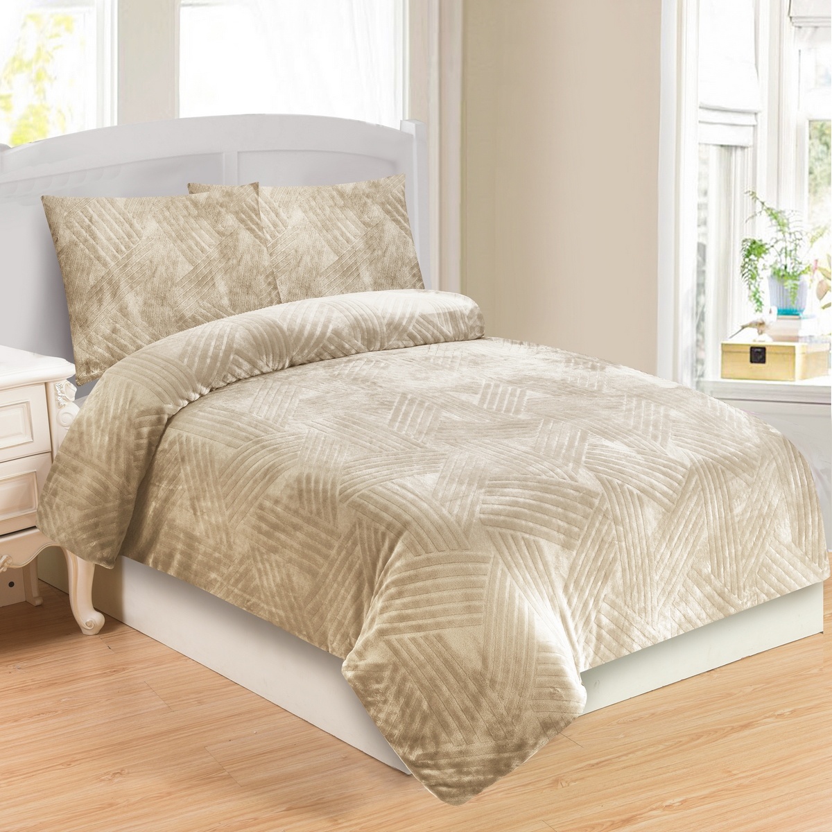 Jahu Povlečení mikroplyš Trojice béžová