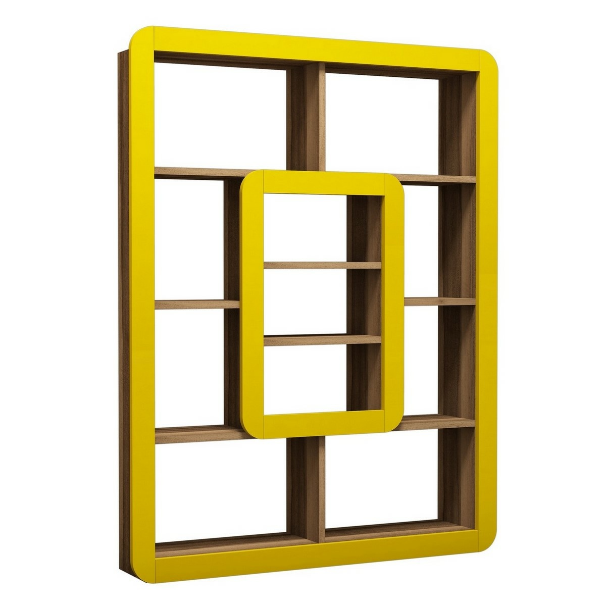 Knihovna Orkide Yellow and Walnut Hanah Home