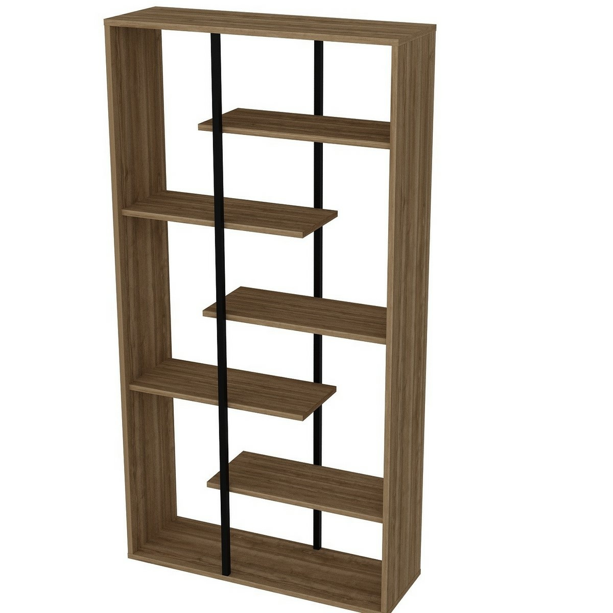 Knihovna Presto Black and Walnut Hanah Home