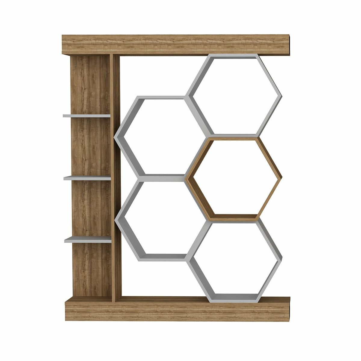 Knihovna Sueno White and Walnut Hanah Home
