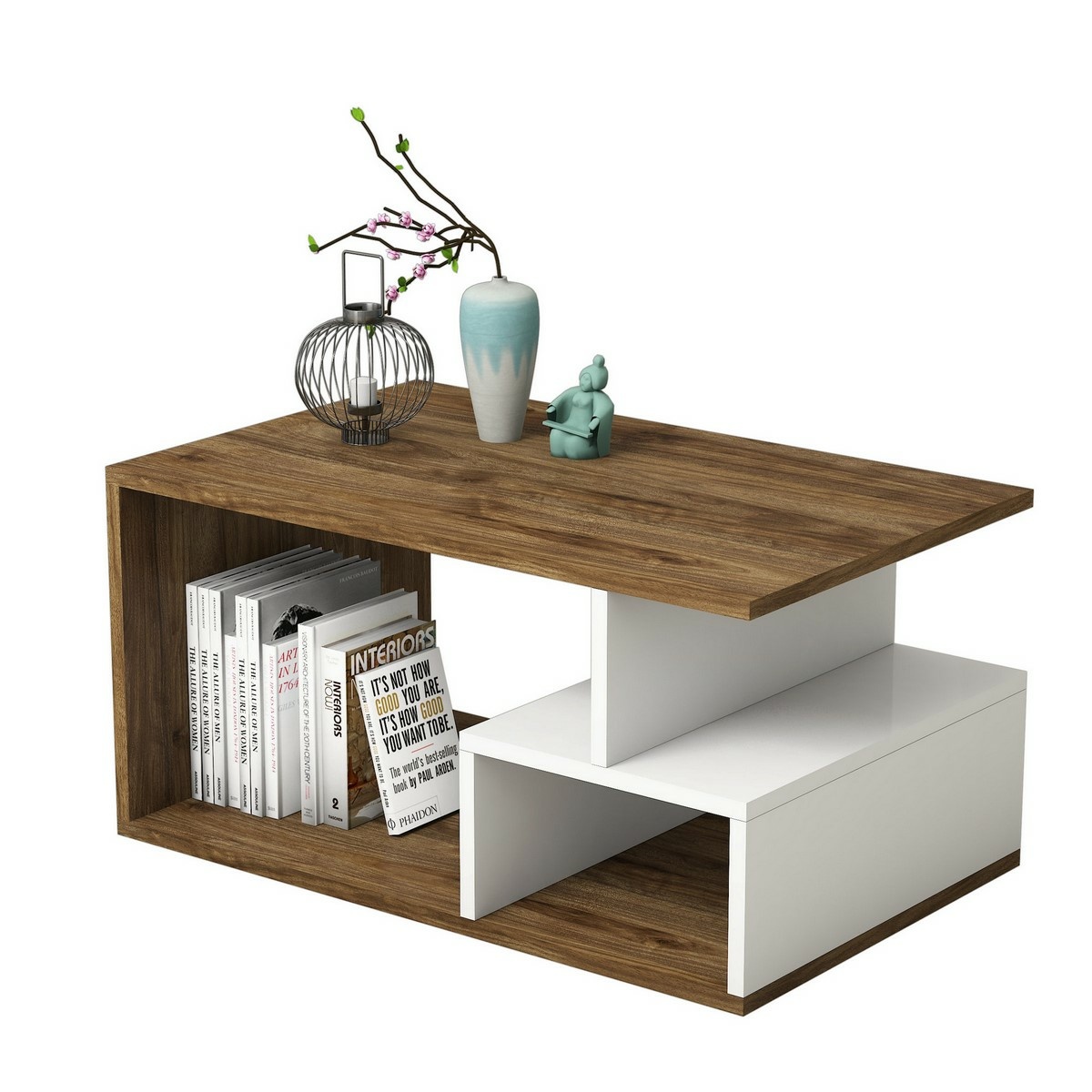 Konferenční stolek Arte White and Dark Walnut Hanah Home
