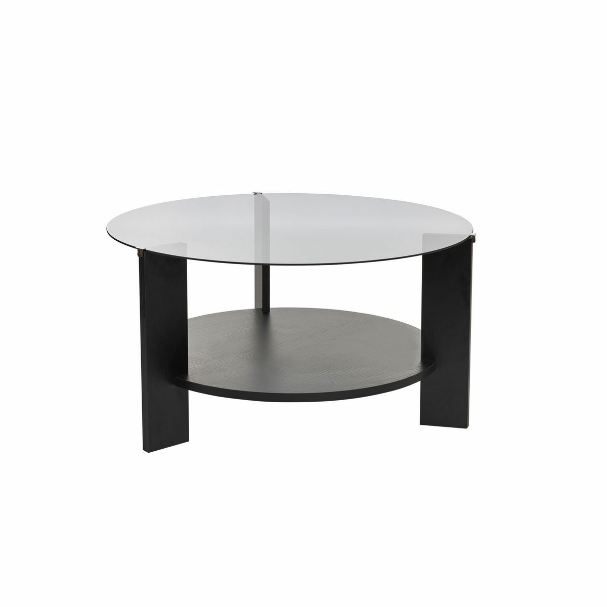 Konferenční stolek Clara Wood Black s tmavým sklem Hanah Home