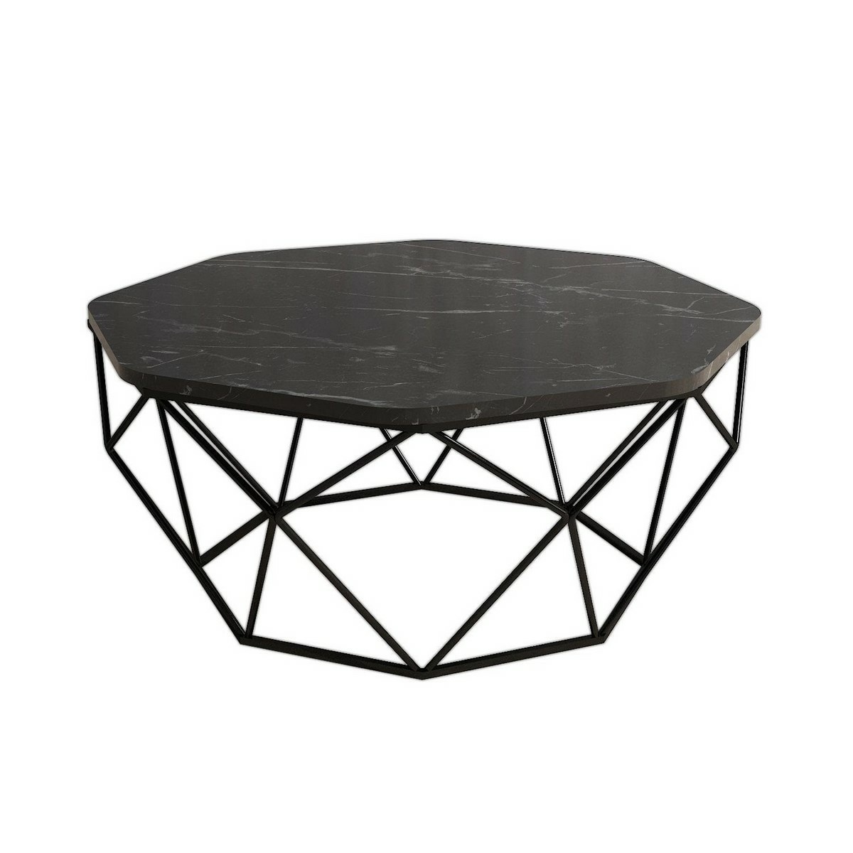 Konferenční stolek Diamond Black Marble Hanah Home