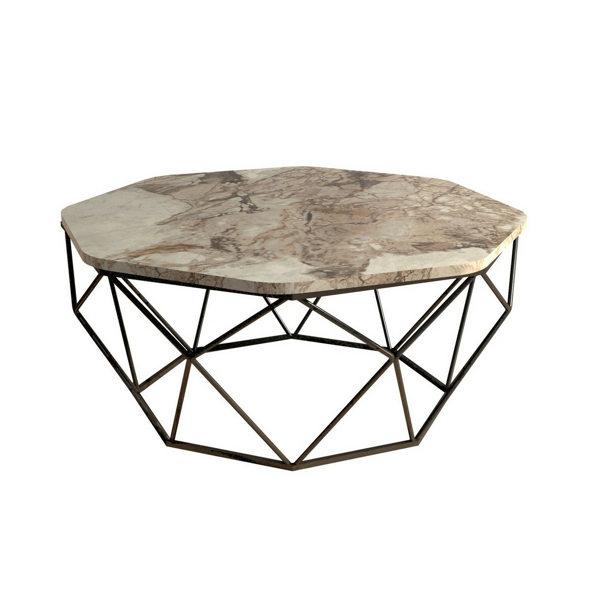 Konferenční stolek Diamond White Marble Hanah Home