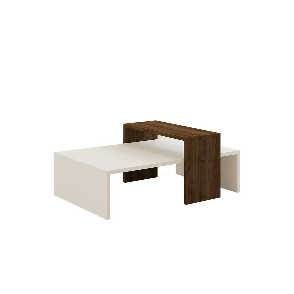 Konferenční stolek Glow White and Walnut Hanah Home