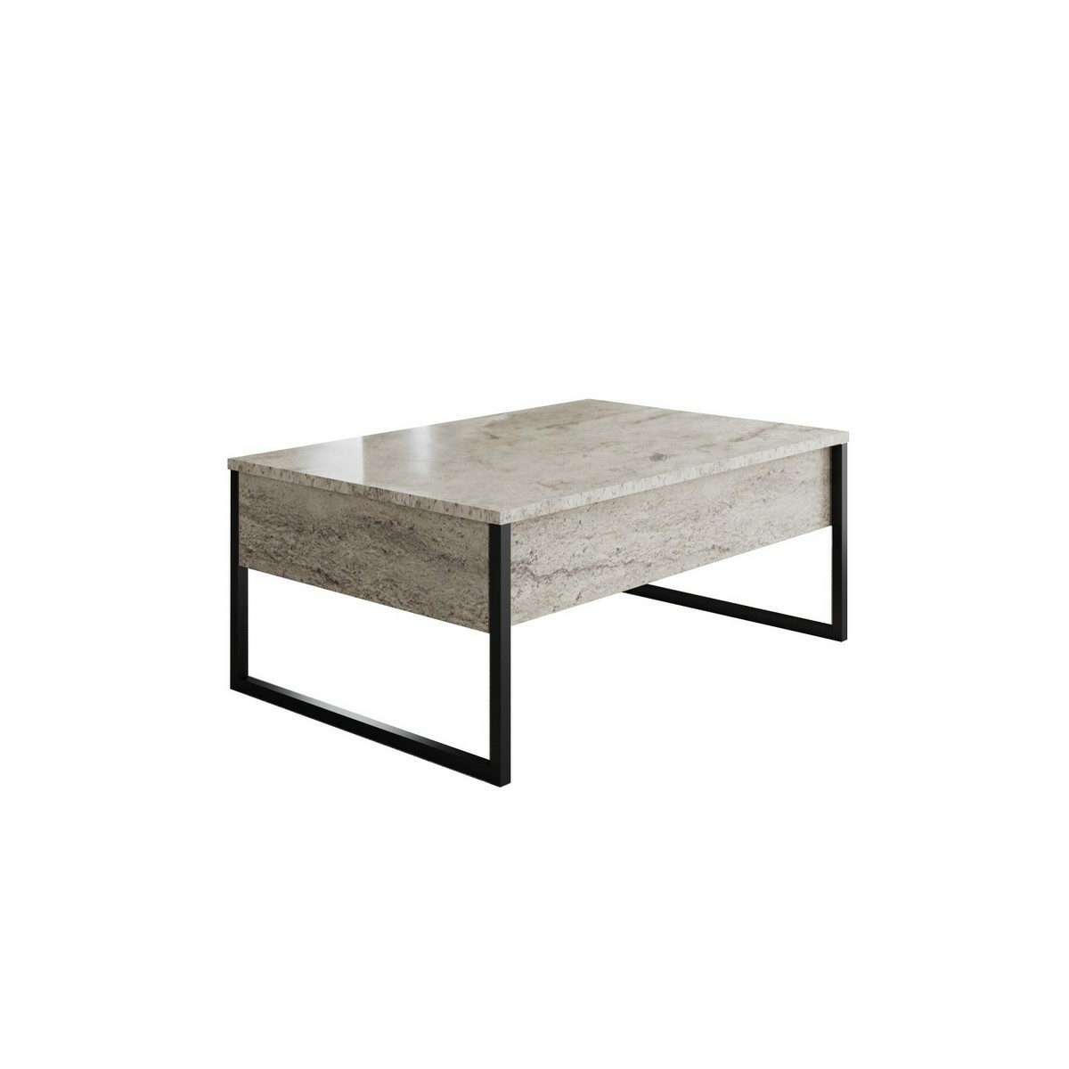 Konferenční stolek Luxe Travertine and Black Hanah Home