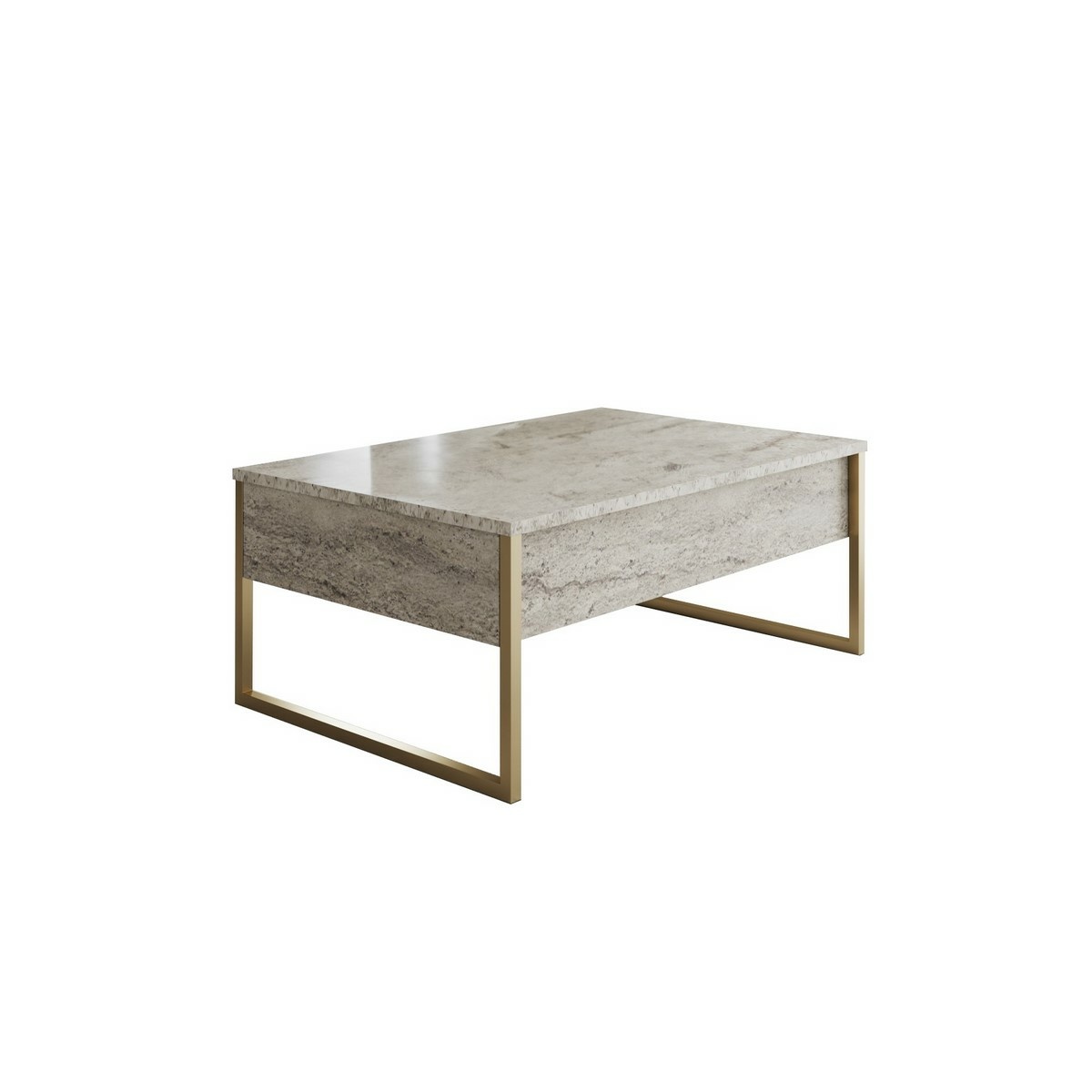Konferenční stolek Luxe Travertine and Gold Hanah Home