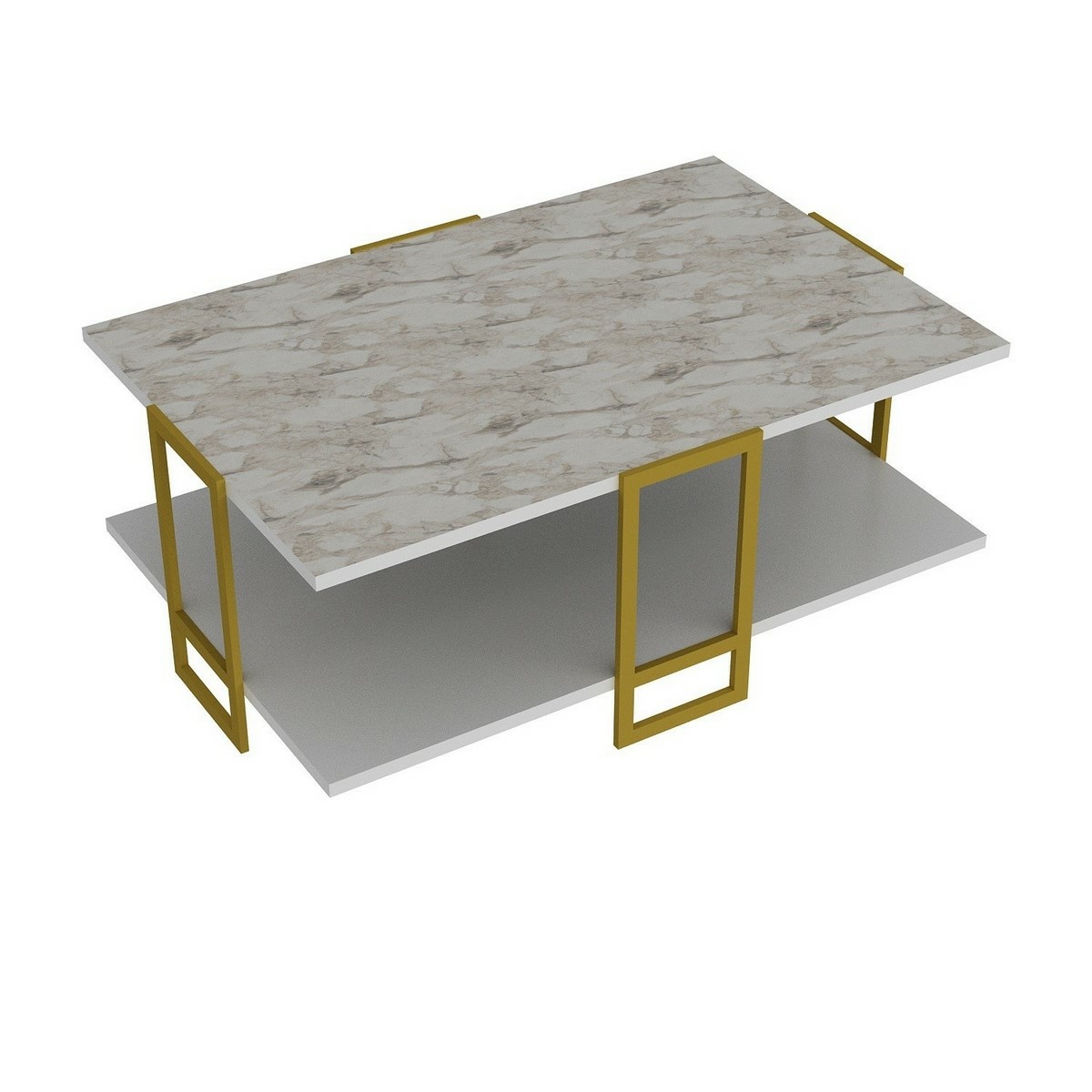 Konferenční stolek Polka White and Gold Hanah Home