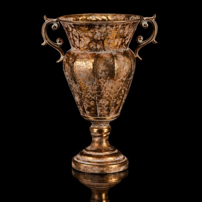 Kovový dekorační obal na květiny Zlatý pohár