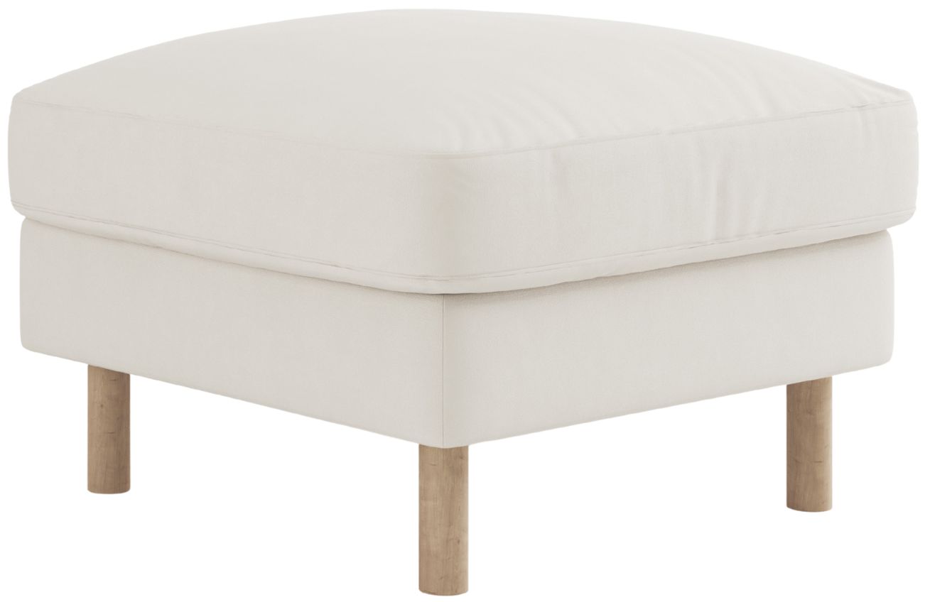 Micadoni Bílá sametová podnožka Eden 64 x 64 cm