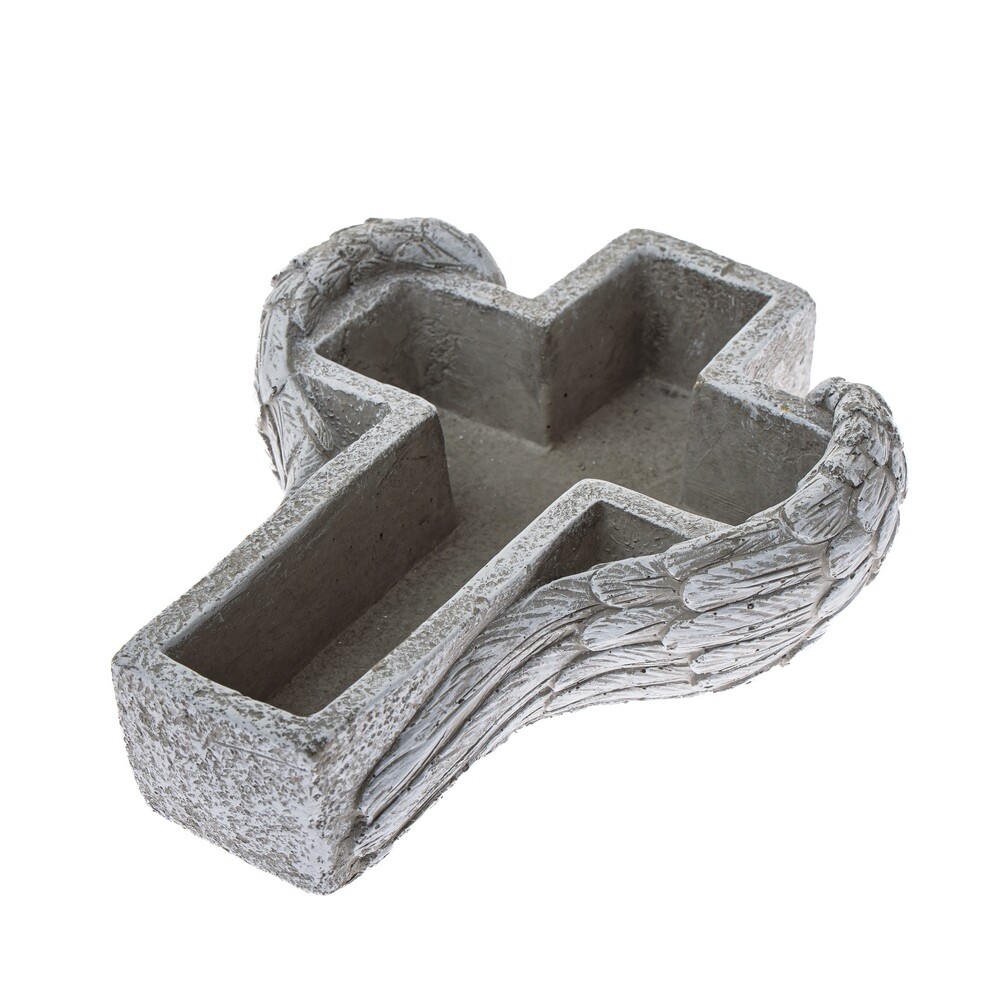 Pietní dekorace Betonový květináč Kříž