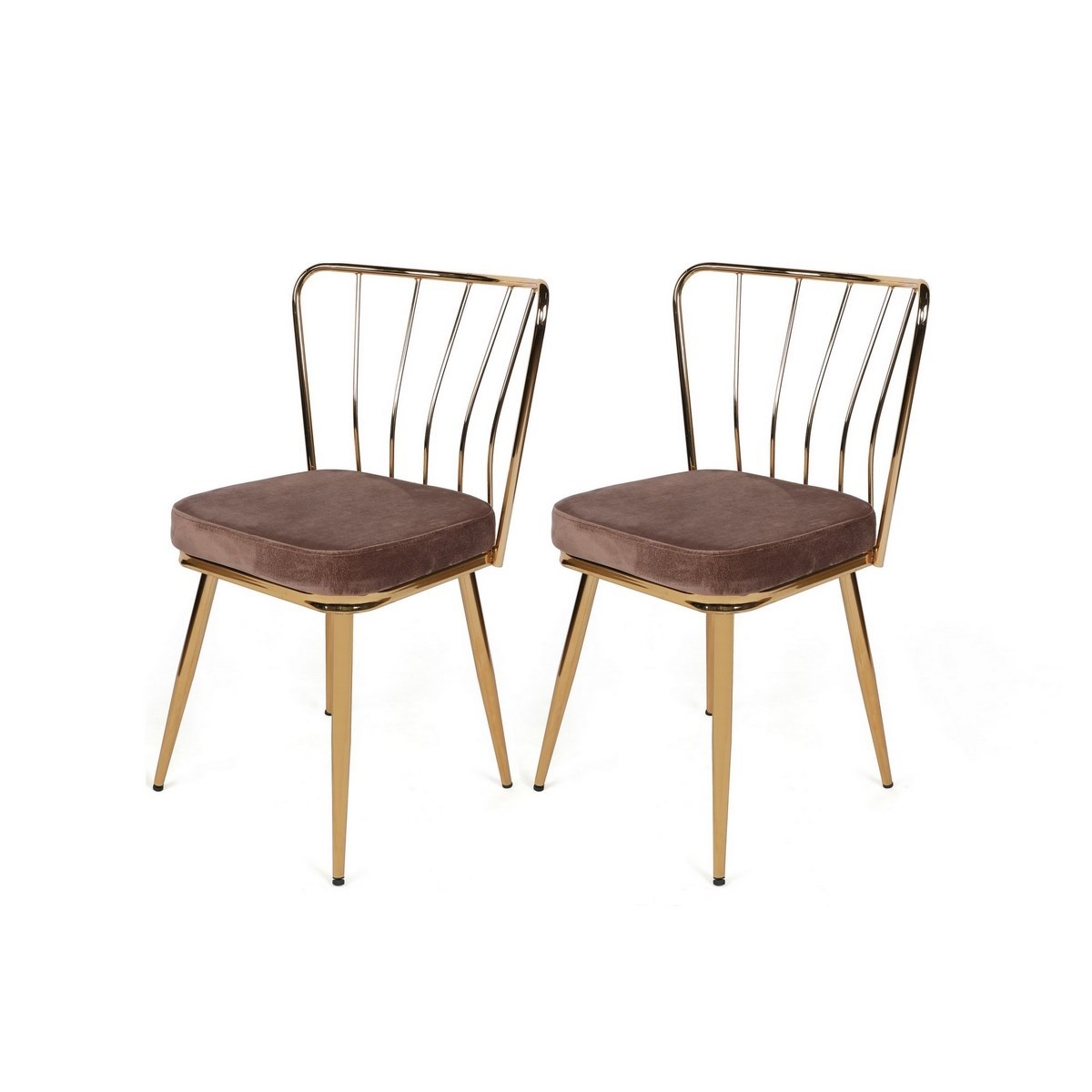 Sada jídelních židlí Yildiz Light Brown and Gold