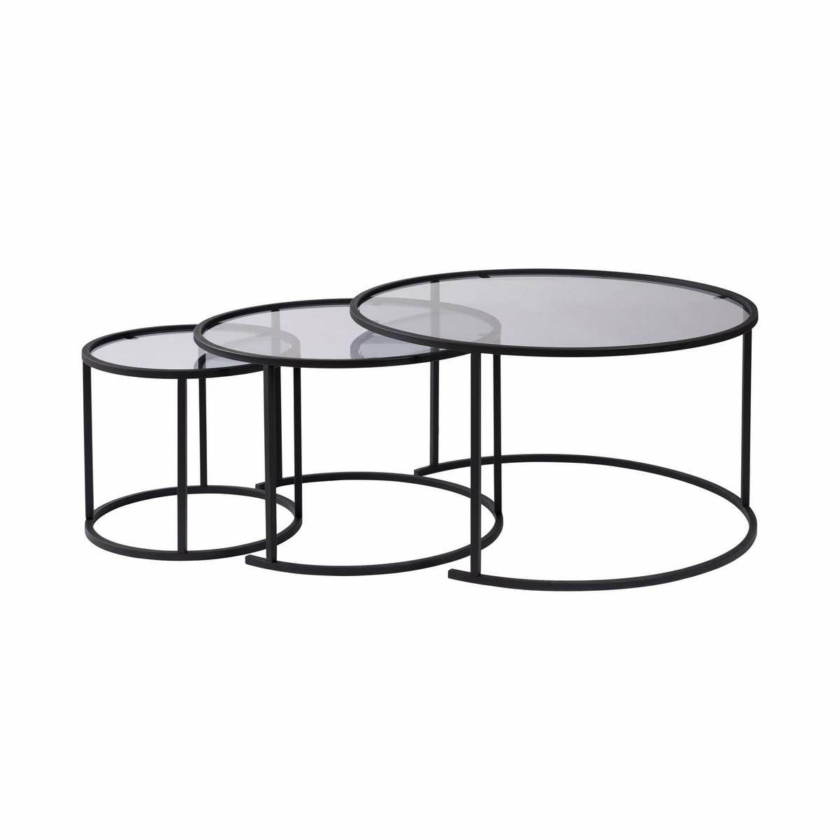 Sada konferenčních stolků Aurum Black and Grey 80 cm