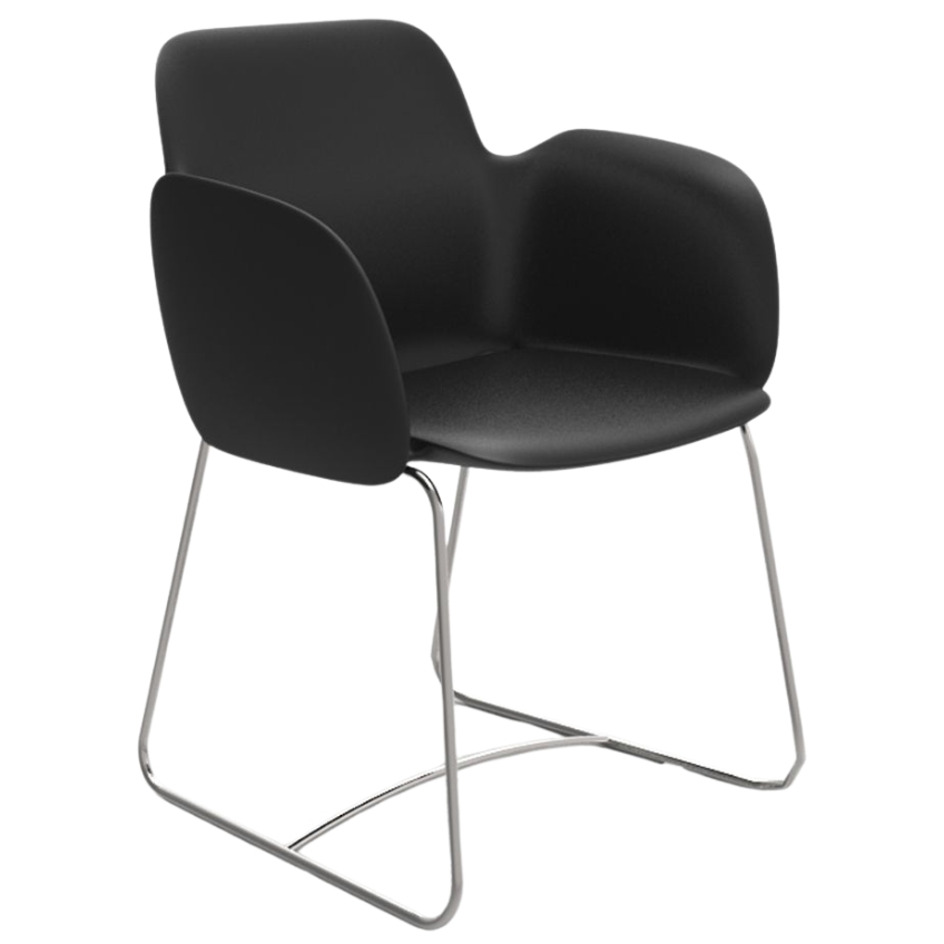 VONDOM Černé plastové zahradní křeslo PEZZETTINA