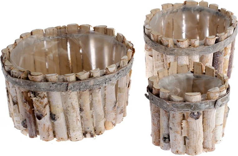 Sada 3 dřevěných košů Dakls Valley
