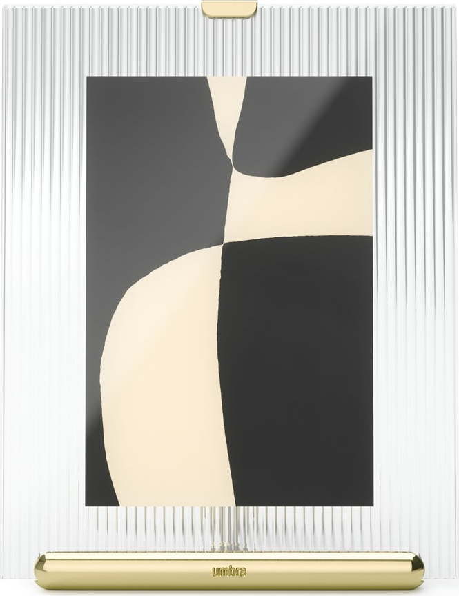 Skleněný stojací rámeček ve zlaté barvě 16x20 cm Flute – Umbra