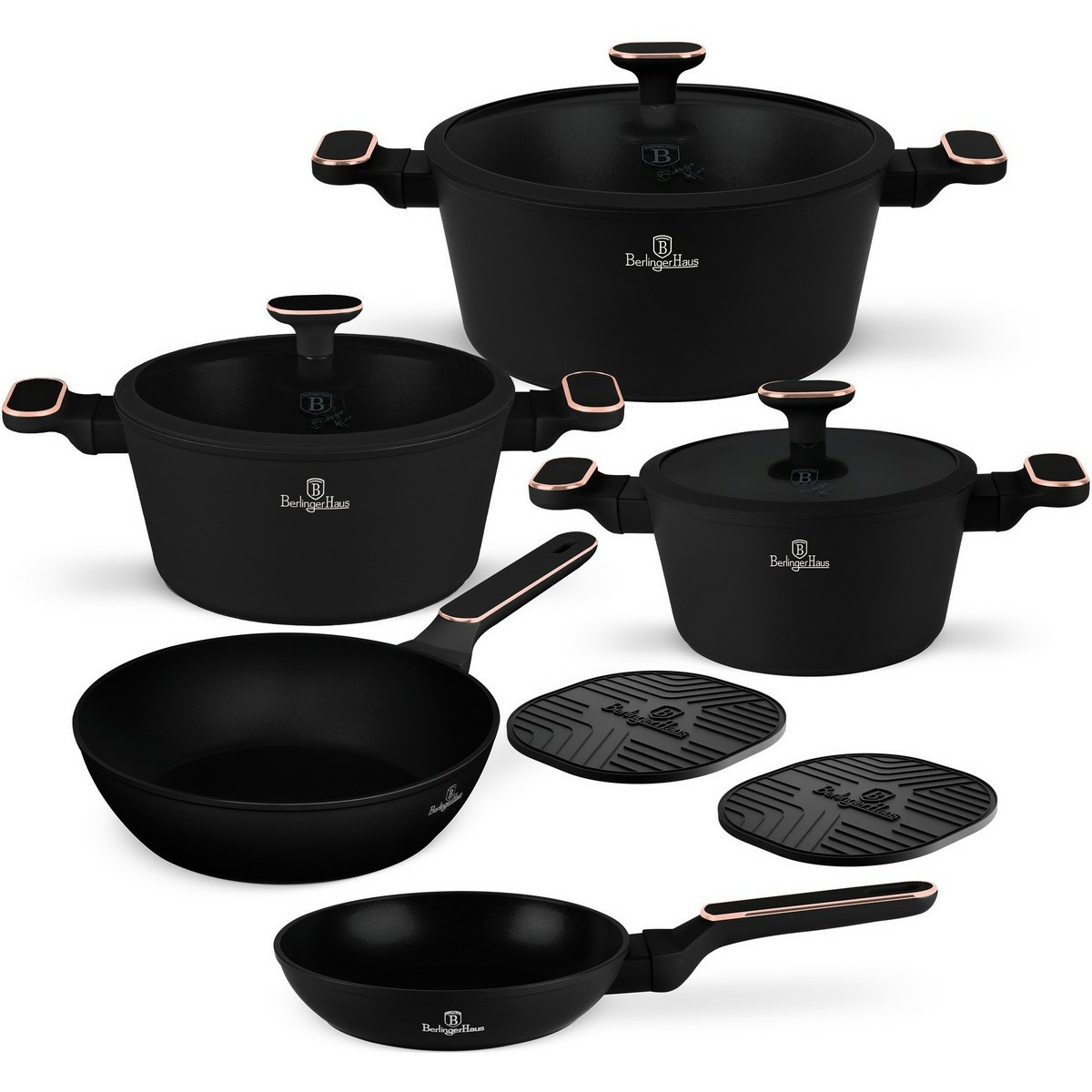 BerlingerHaus Sada nádobí s titanovým povrchem Black Rose