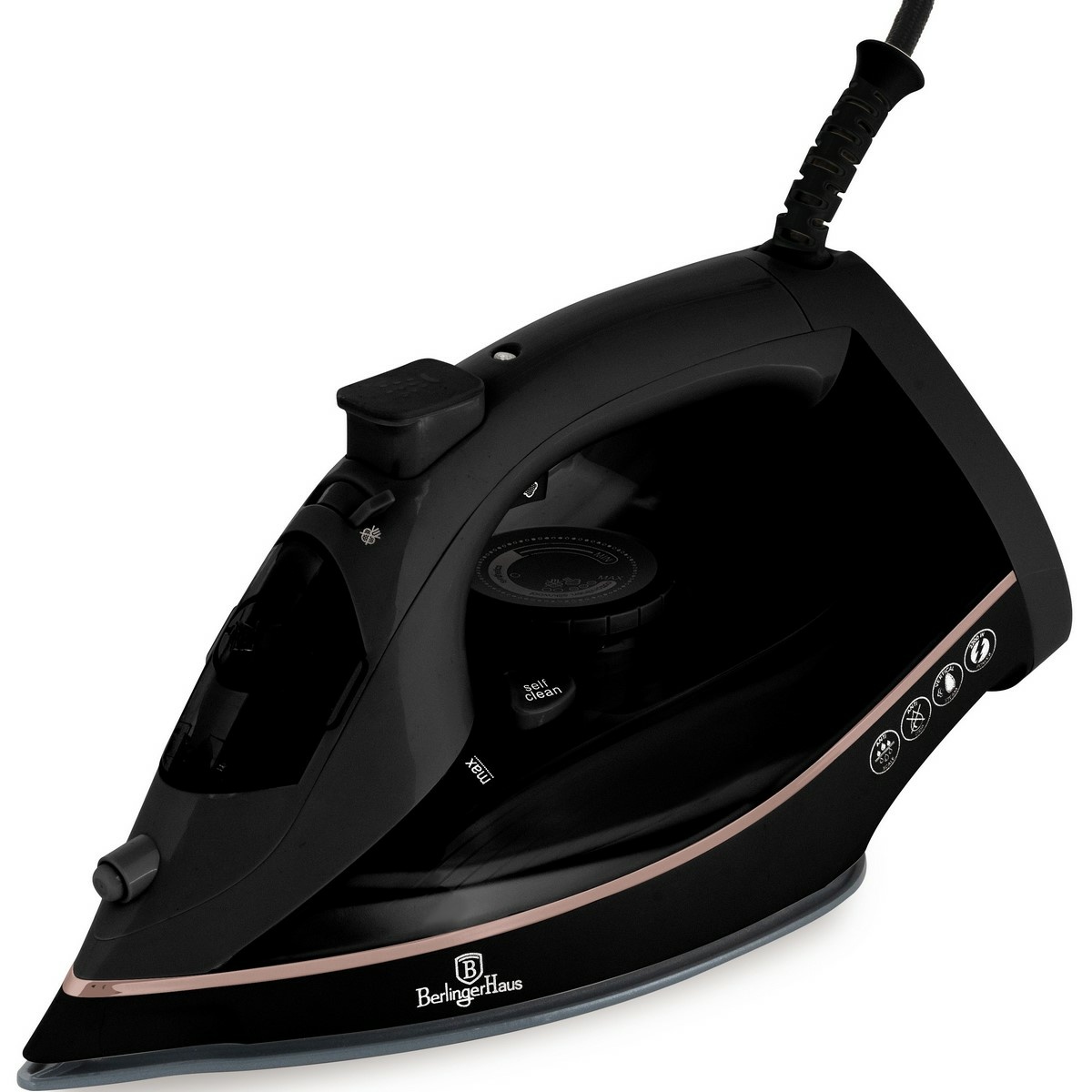 BerlingerHaus Žehlička napařovací 2200 W Black Rose Berlinger Haus