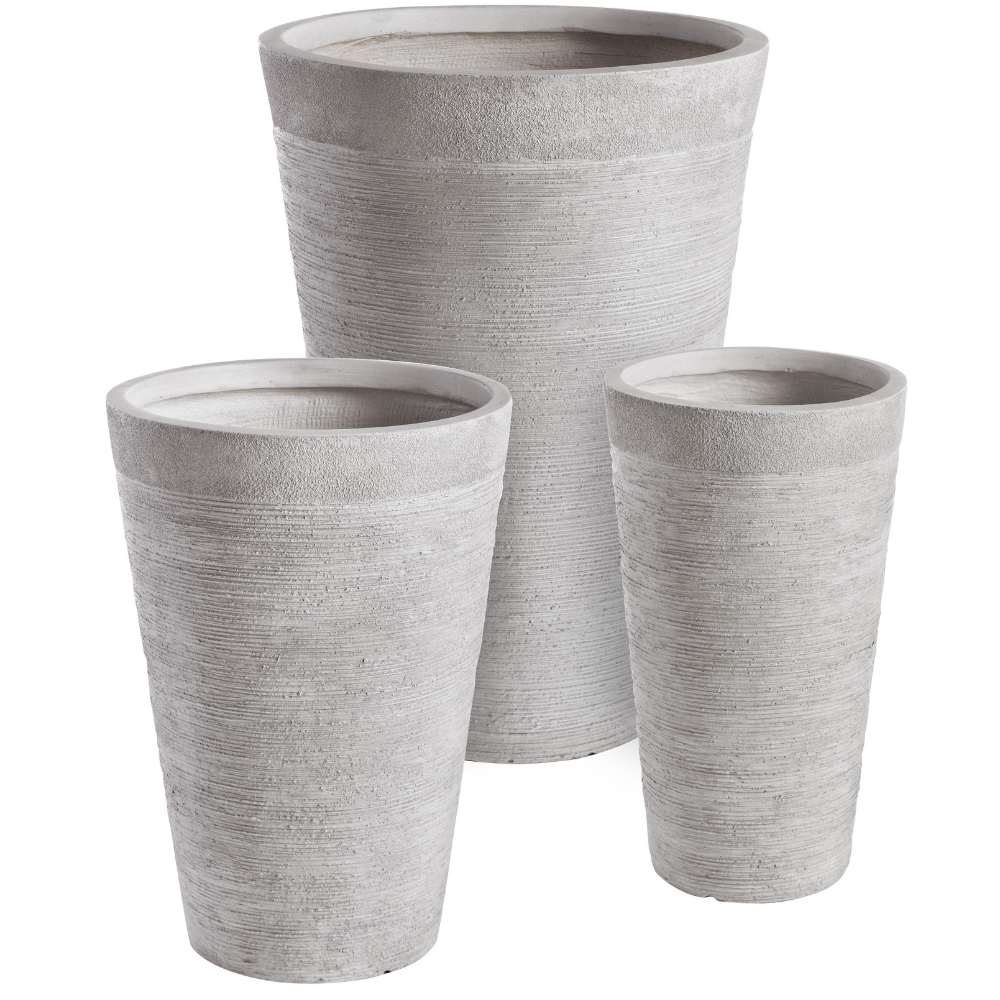 Bizzotto Set tří šedých květináčů Graffi 50/56/49 cm