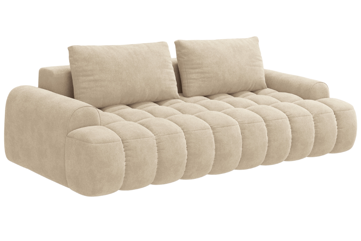 Cosmopolitan Design Světle béžová sametová rozkládací pohovka Linz 250 cm