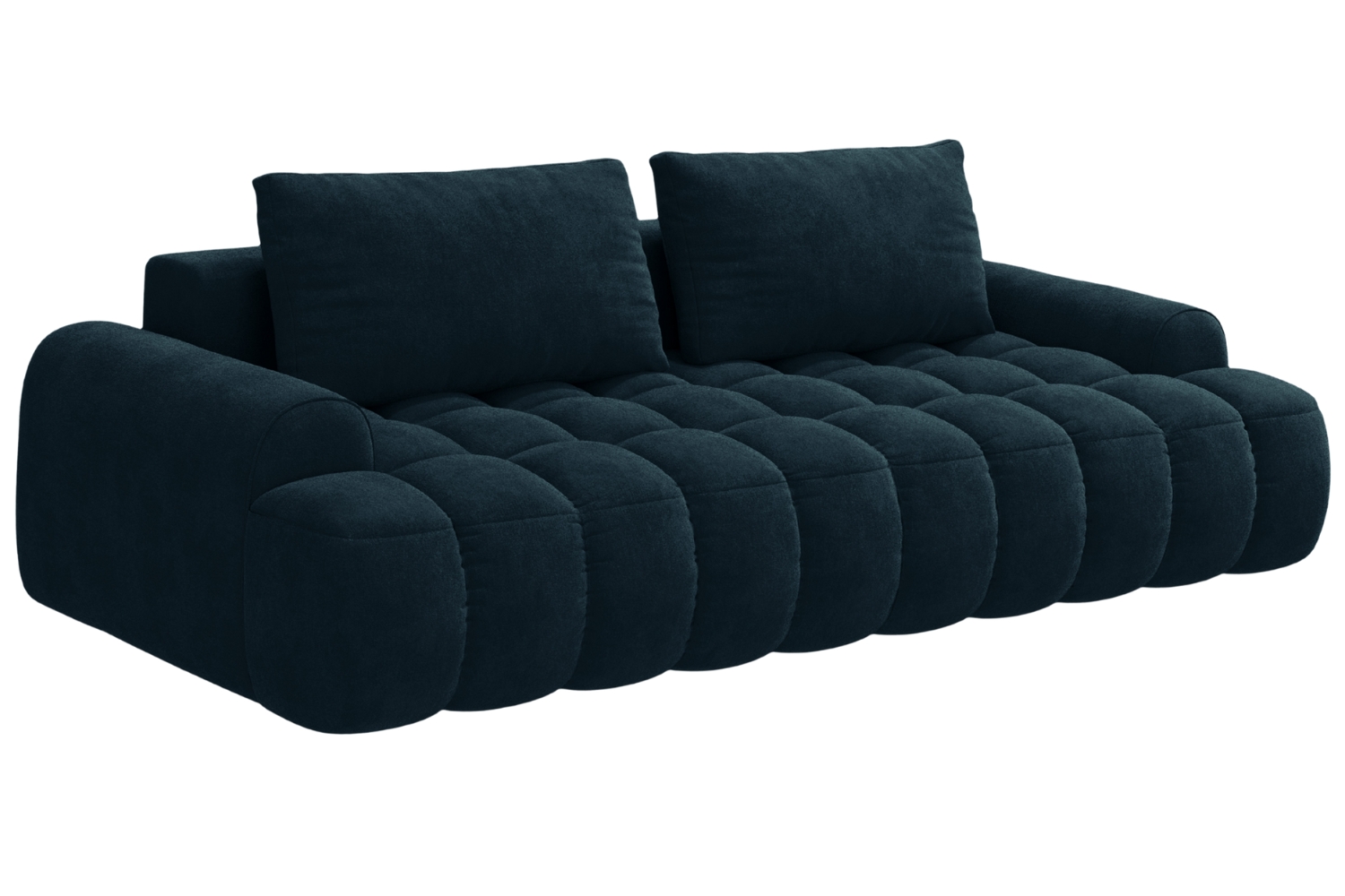 Cosmopolitan Design Tmavě modrá sametová rozkládací pohovka Linz 250 cm