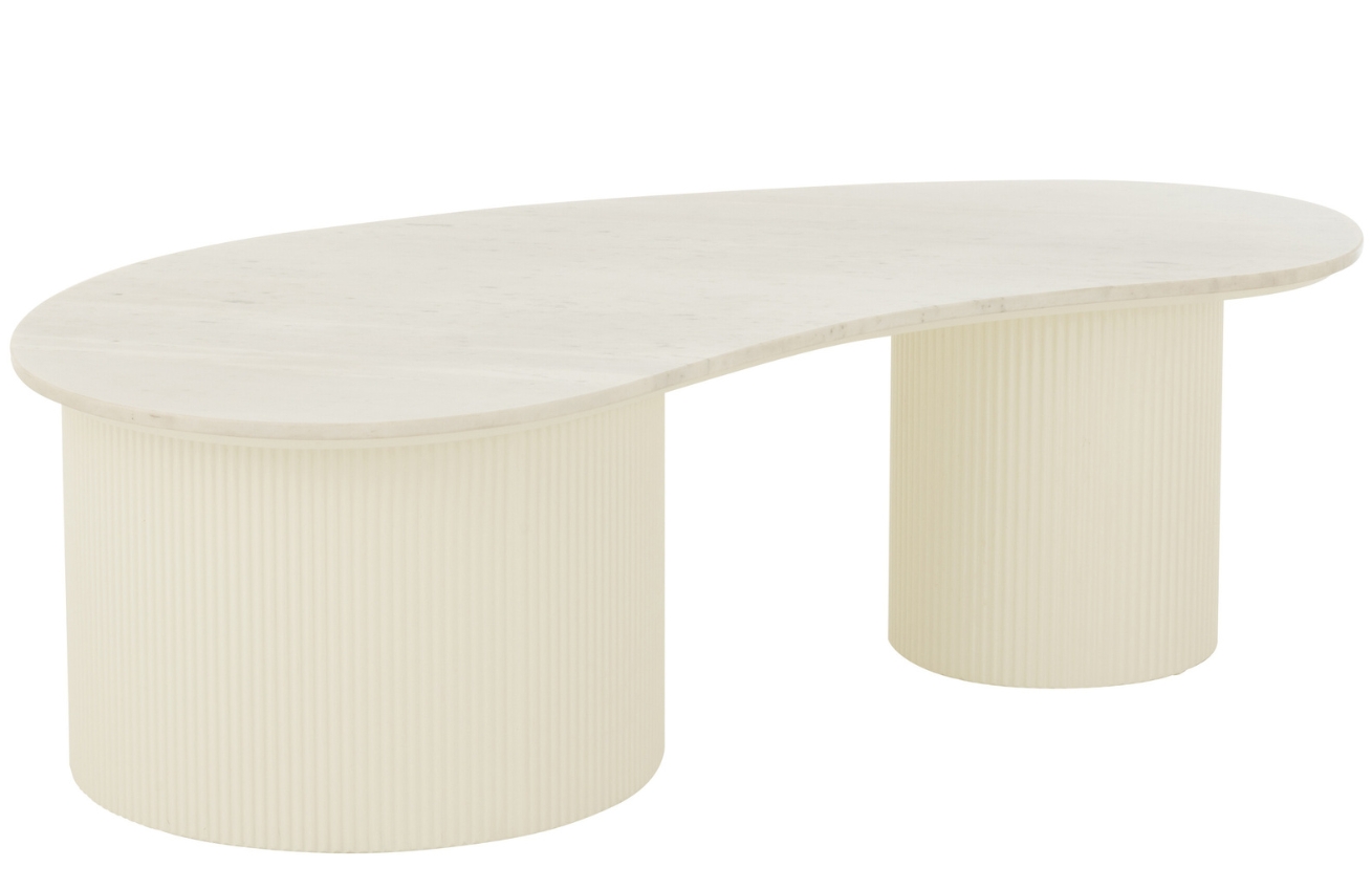 J-line Bílý mramorový konferenční stolek Lagoon 121 x 59