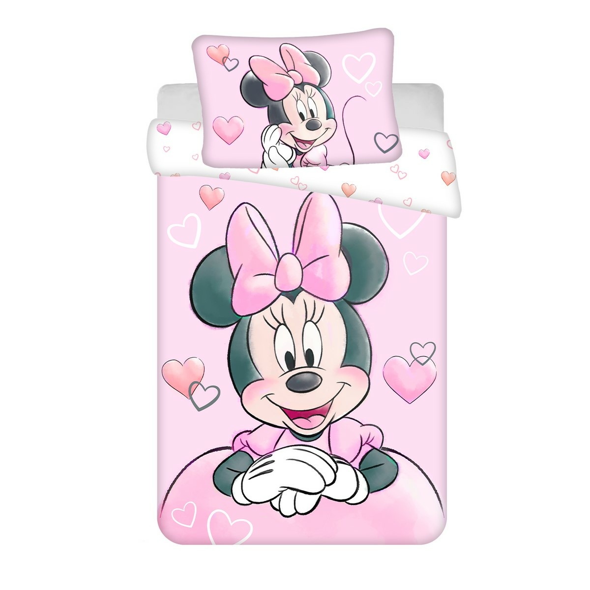 Jerry Fabrics Dětské bavlněné povlečení do postýlky Minnie Powder pink