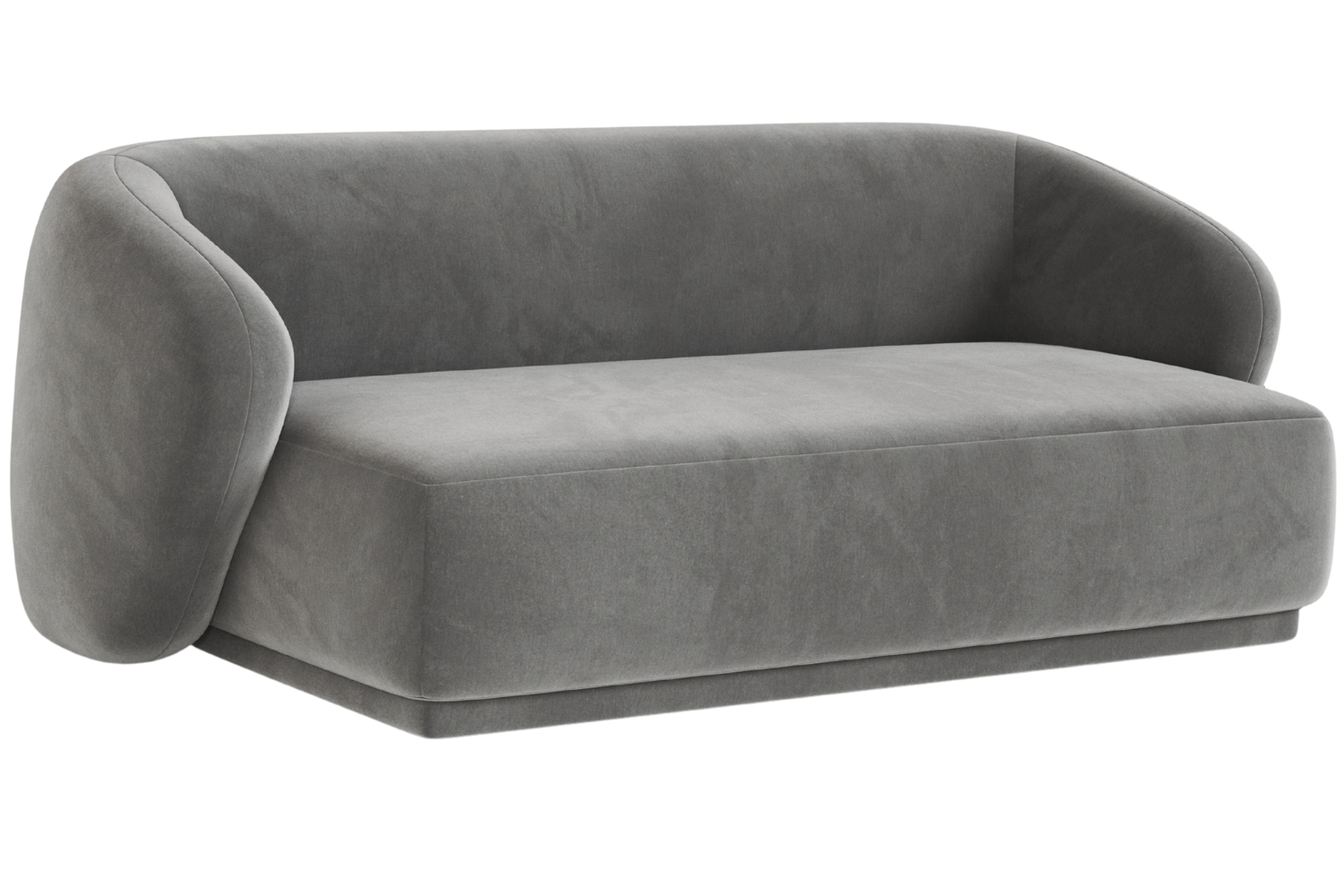 Maison Heritage Šedá sametová dvoumístná pohovka Jane 180 cm