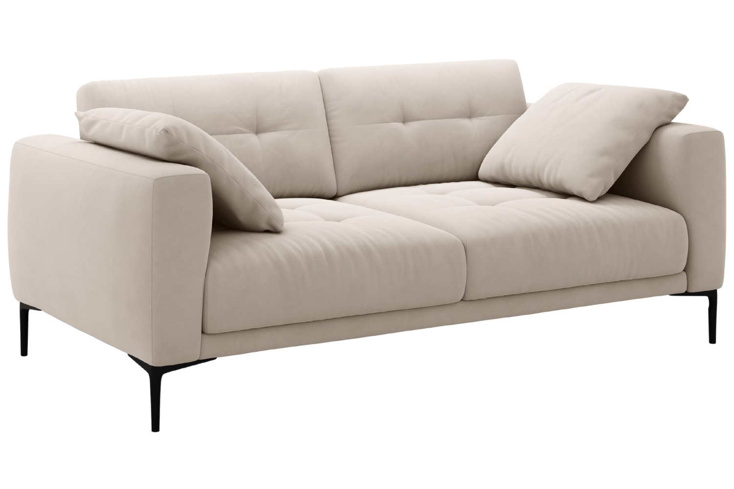 Micadoni Béžová sametová trojmístná pohovka Bemy 200 cm