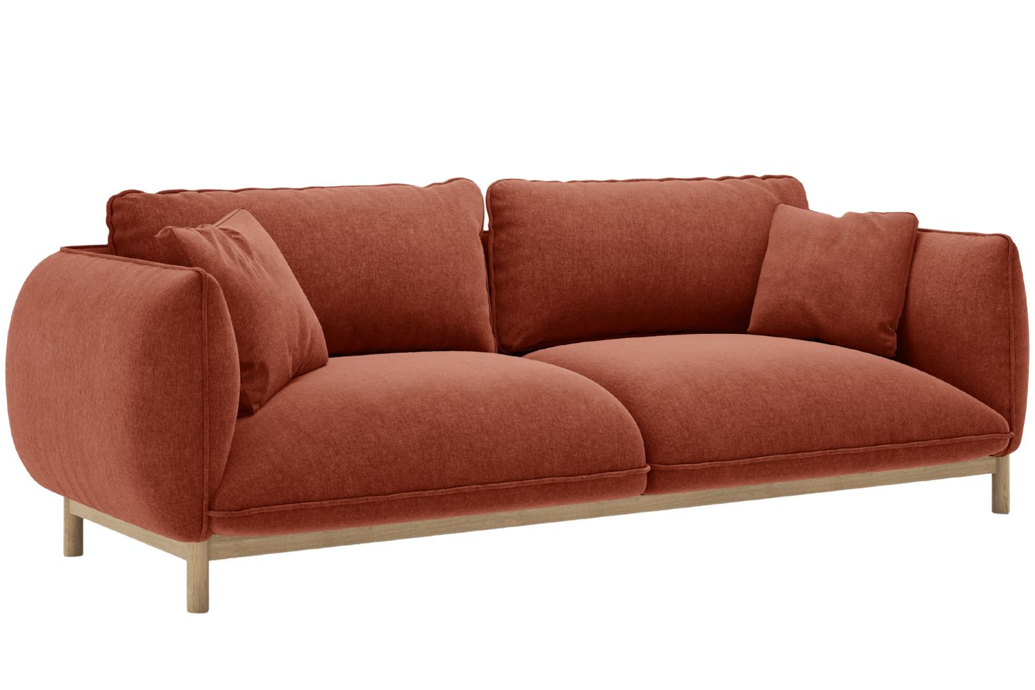 Micadoni Cihlově červená trojmístná pohovka Ada 208 cm